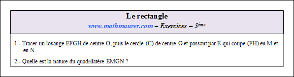 Exercice sur le rectangle