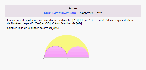 Exercice sur les aires du triangle, du parallélogramme et du cercle