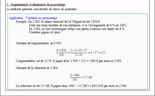 Cours sur les pourcentages - cinquième - page 2