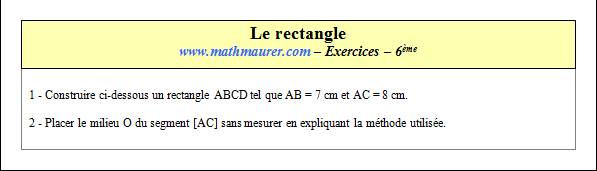 Exercice sur le rectangle