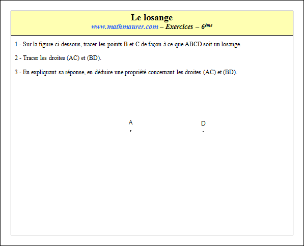 Exercice sur le losange