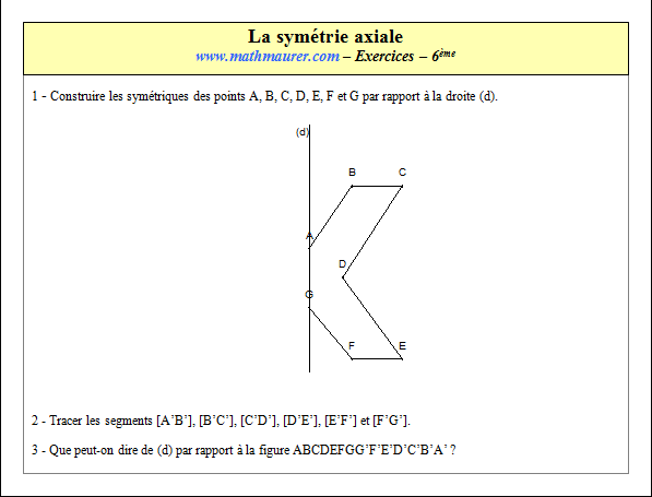 Exercice sur la symétrie axiale