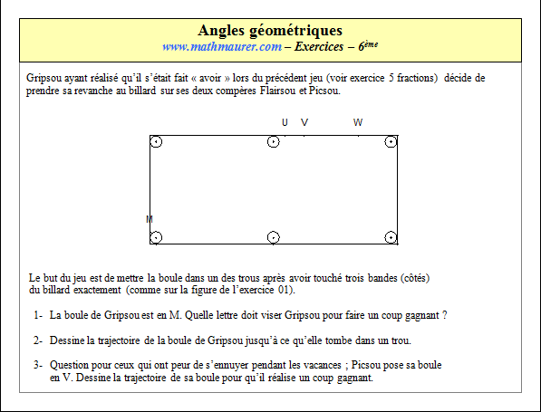 Exercice sur les angles géométriques