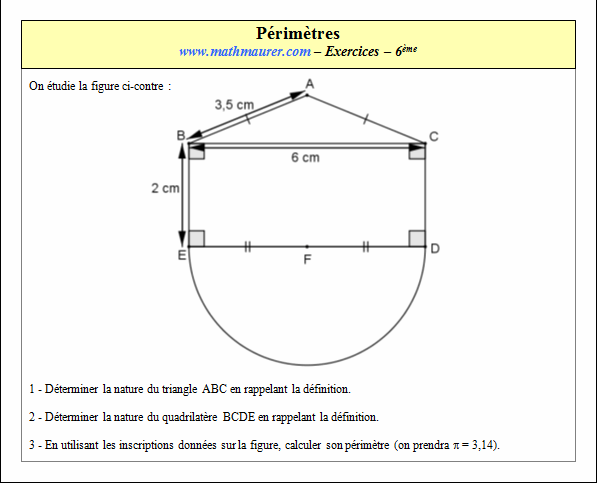 Exercice sur les périmètres