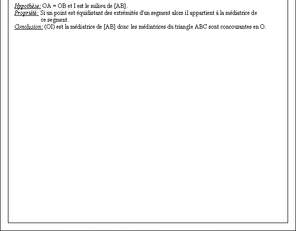 Démonstration de la propriété sur les médiatrices du triangle - page 2