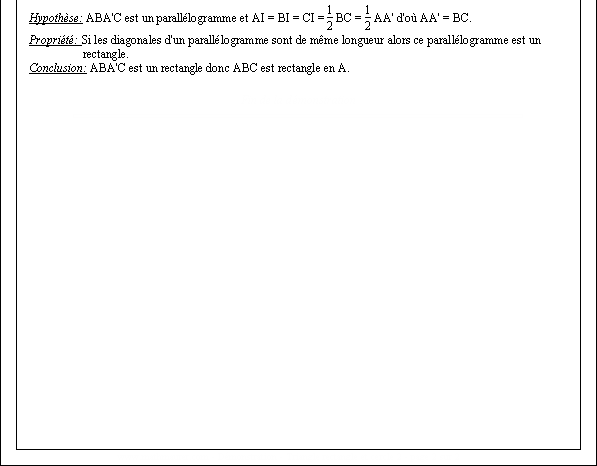 Démonstration de la propriété du triangle inscrit dans un demi cercle - page 2